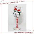 Handbemalte Weihnachtserie Rotfarbene Weinbrille